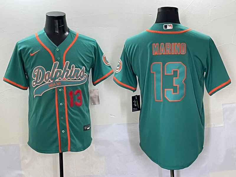 Men 2025 NFL Nike Miami Dolphins #13 Marino green jerseys style 5
